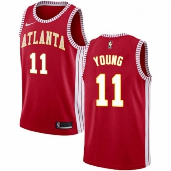 Youth Nike Atlanta Hawks 11 Trae Young Swingman Red NBA Jersey Statement Edition