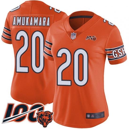 Women Chicago Bears 20 Prince Amukamara Orange Alternate 100th Season Limited Football Jersey