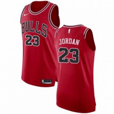 Mens Nike Chicago Bulls 23 Michael Jordan Authentic Red Road NBA Jersey Icon Edition