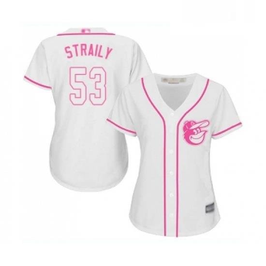 Womens Baltimore Orioles 53 Dan Straily Replica White Fashion Cool Base Baseball Jersey