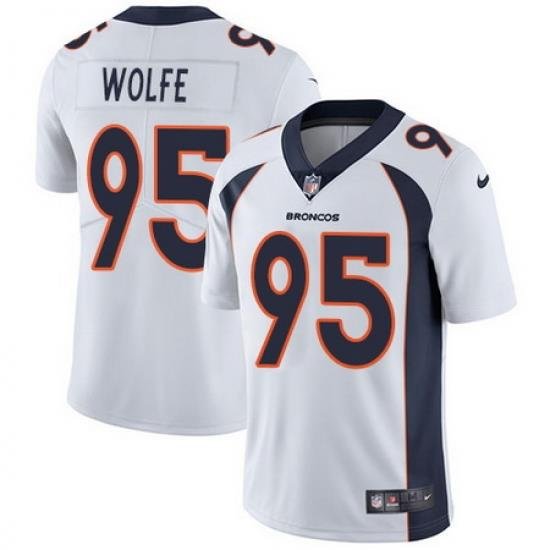 Nike Broncos #95 Derek Wolfe White Mens Stitched NFL Vapor Untouchable Limited Jersey