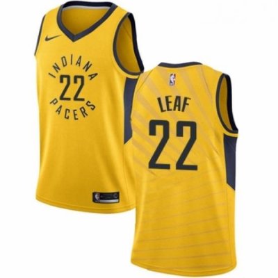 Womens Nike Indiana Pacers 22 T J Leaf Swingman Gold NBA Jersey Statement Edition