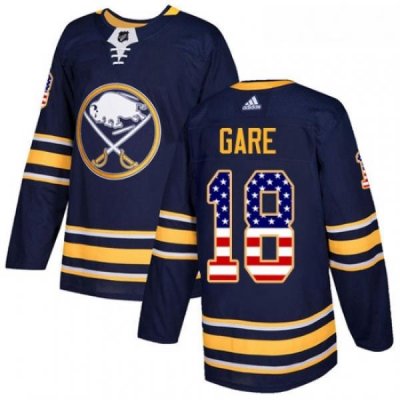 Youth Adidas Buffalo Sabres 18 Danny Gare Authentic Navy Blue USA Flag Fashion NHL Jersey