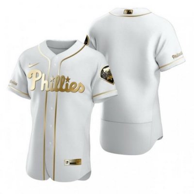 Philadelphia Phillies Blank White Nike Mens Authentic Golden Edition MLB Jersey