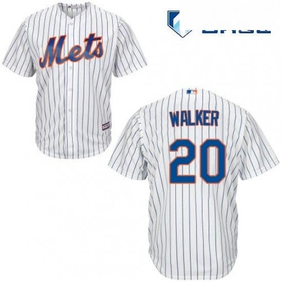 Mens Majestic New York Mets 20 Neil Walker Replica White Home Cool Base MLB Jersey