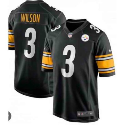 Youth Nike Russell Wilson #3 Black Pittsburgh Steelers Stitched Jersey