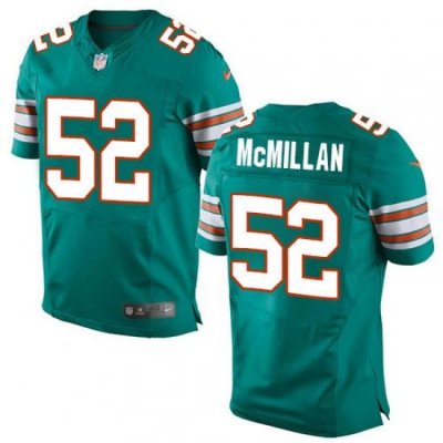 Nike Dolphins #52 Raekwon McMillan Aqua Green Alternate Mens Stitched NFL Elite Jersey