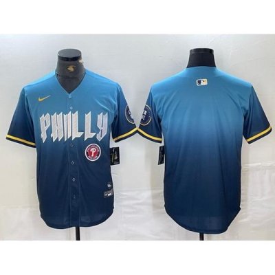 Men Philadelphia Phillies Blank Blue 2024 City Connect Limited Stitched Jersey 5