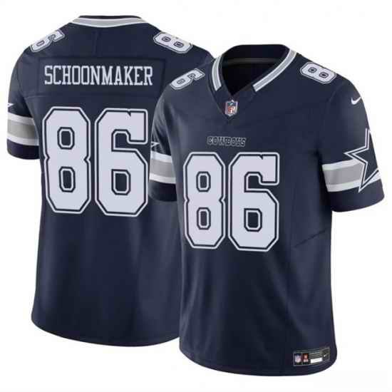 Men Dallas Cowboys 86 Luke Schoonmaker Navy 2023 F U S E Vapor Untouchable Limited Stitched Football Jersey