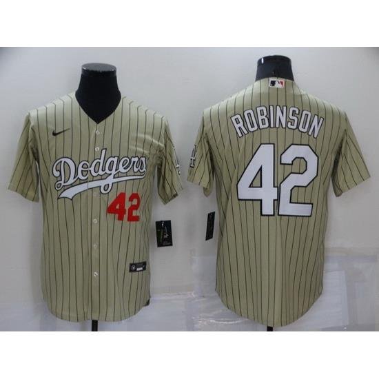 Men Los Angeles Dodgers 42 Jackie Robinson Cream Cool Base Stitched jersey