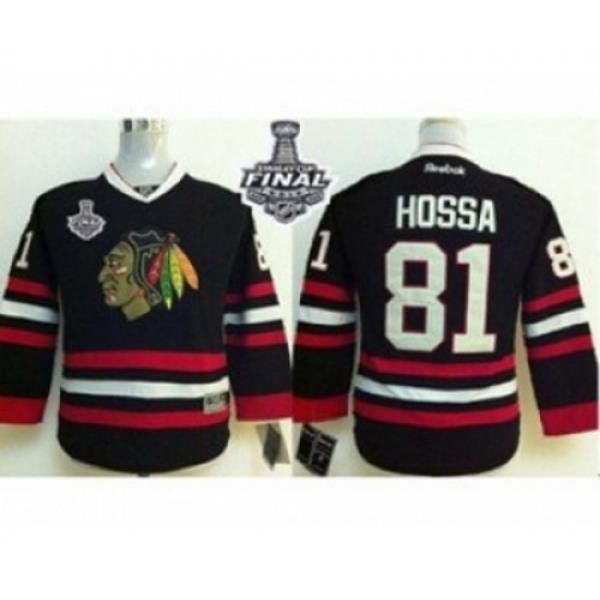 youth nhl jerseys chicago blackhawks #81 hossa black[2015 stanley cup]