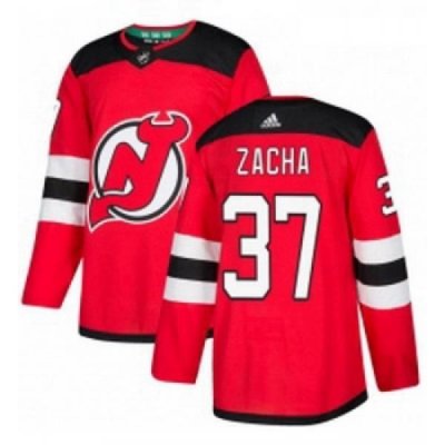 Youth Adidas New Jersey Devils 37 Pavel Zacha Authentic Red Home NHL Jersey