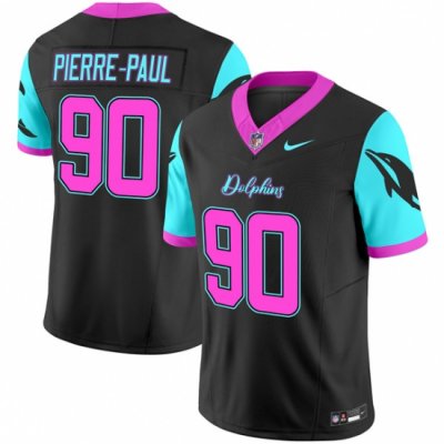 Men Miami Dolphins 90 Jason Pierre Paul Black F U S E  Miami Vice Vapor Limited Stitched Football Jersey