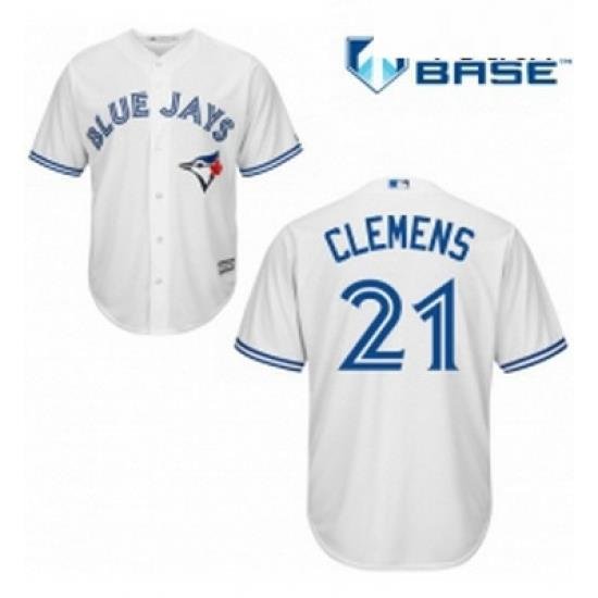 Youth Majestic Toronto Blue Jays 21 Roger Clemens Authentic White Home MLB Jersey