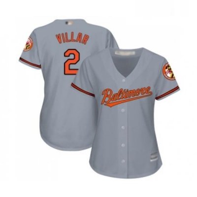 Womens Baltimore Orioles 2 Jonathan Villar Replica Grey Road Cool Base Baseball Jersey