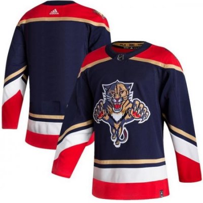 Men Florida Panthers Blank Navy 2020 21 Reverse Retro Adidas Jersey