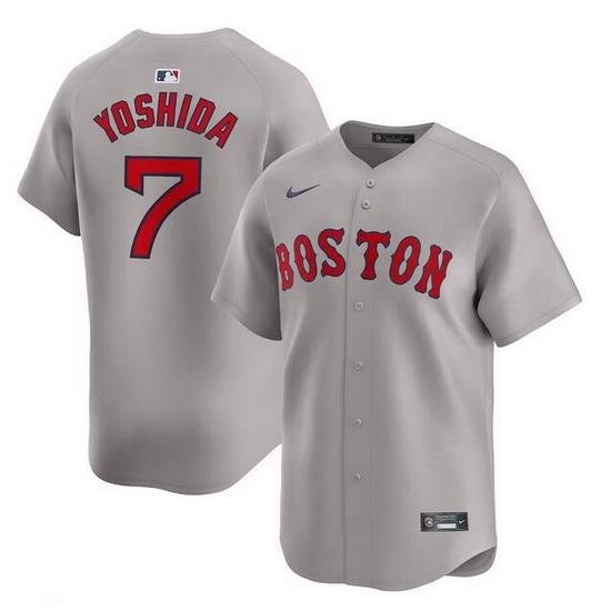 Men Boston Red Sox 7 Masataka Yoshida Gray 2024 AWay Limited Cool Base Stitched Baseball Jersey