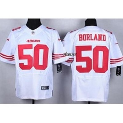 Nike San Francisco 49ers 50 Chris Borland White Elite NFL Jersey