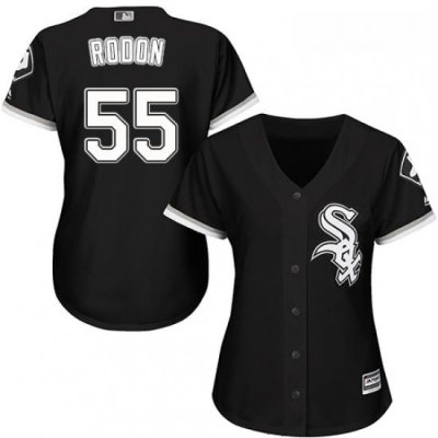 Womens Majestic Chicago White Sox 55 Carlos Rodon Replica Black Alternate Home Cool Base MLB Jersey