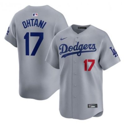 Men Los Angeles Dodgers 17 Shohei Ohtani Gray Alternate Limited Stitched Baseball Jersey