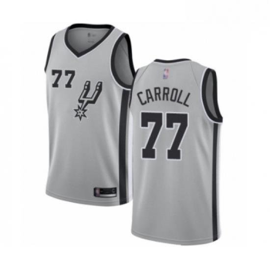 Mens San Antonio Spurs 77 DeMarre Carroll Authentic Silver Basketball Jersey Statement Edition