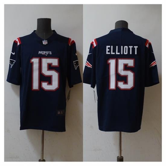 Men New England Patriots 15 Ezekiel Elliott Navy Vapor Untouchable Stitched Football Jersey