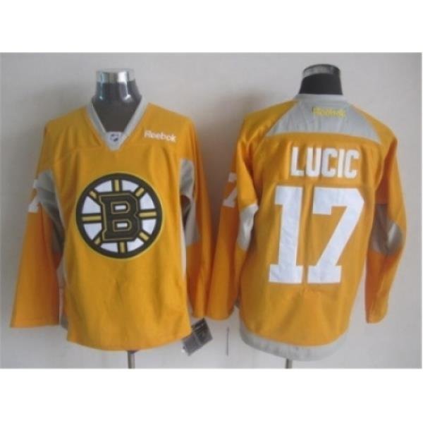 NHL Boston Bruins 17 Milan Lucic yellow jerseys