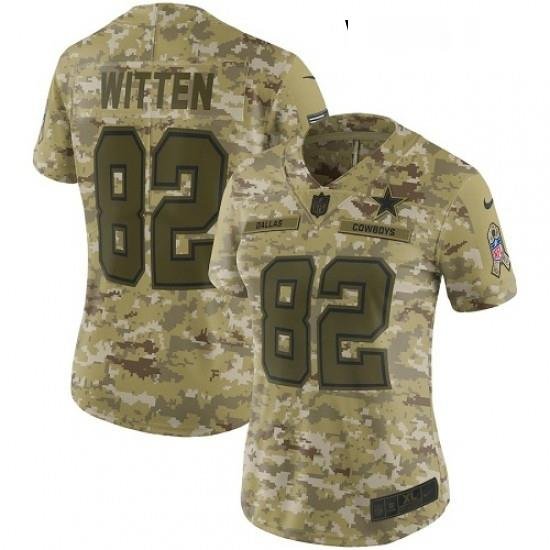 Womens Nike Dallas Cowboys 82 Jason Witten Limited Camo 2018 Salute to Service NFL Jersey