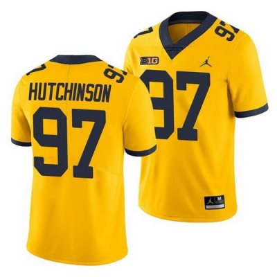 Michigan Wolverines Aidan Hutchinson Yellow Game Men'S Jersey