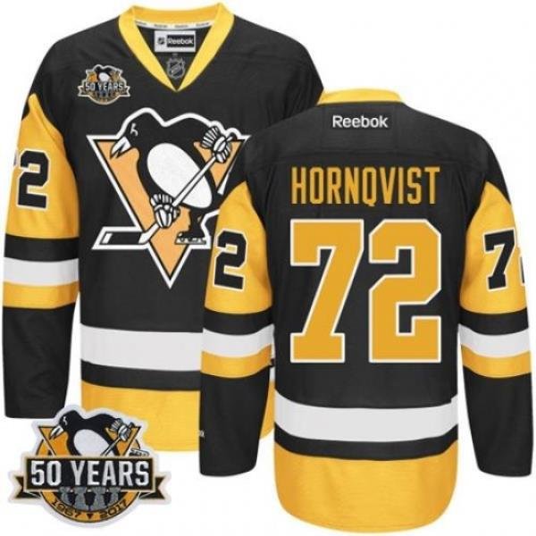 Penguins #72 Patric Hornqvist Black Alternate 50th Anniversary Stitched NHL Jersey