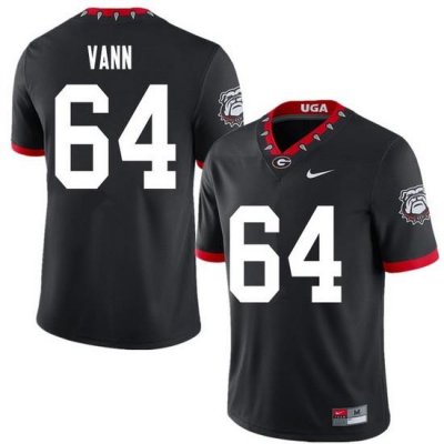 2020 Men #64 David Vann Georgia Bulldogs Mascot 100th Anniversary College Football Jerseys Sale-Blac