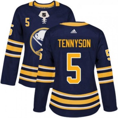 Womens Adidas Buffalo Sabres 5 Matt Tennyson Premier Navy Blue Home NHL Jersey