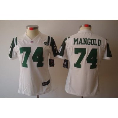 Women Nike NFL NeW York Jets 74# Nick Mangold White Color[NIKE LIMITED Jersey]