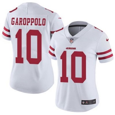 Women Nike San Francisco 49ers Jimmy Garoppolo 10 White Vapor Untouchable Limited NFL Jersey