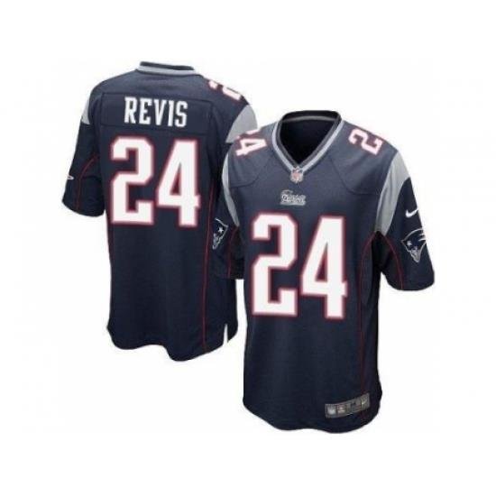 Nike NeW England Patriots 24 Darrelle Revis Blue Game NFL Jersey