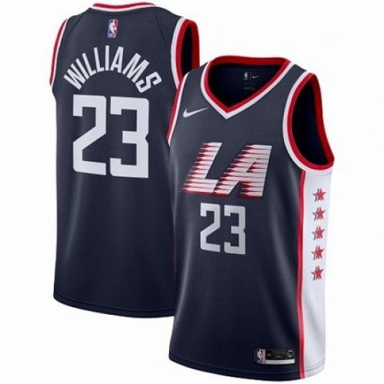 Mens Nike Los Angeles Clippers 23 Louis Williams Swingman Navy Blue NBA Jersey City Edition