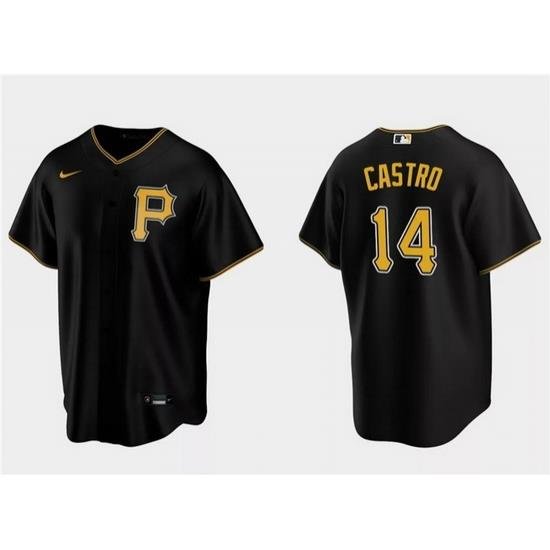 Men Pittsburgh Pirates 14 Rodolfo Castro Black Cool Base Stitched Baseball Jersey