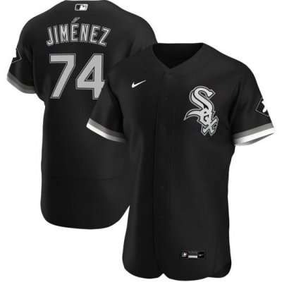 Men Chicago White Sox 74 Eloy Jimenez Men Nike Black Alternate 2020 Flex Base Player MLB Jersey