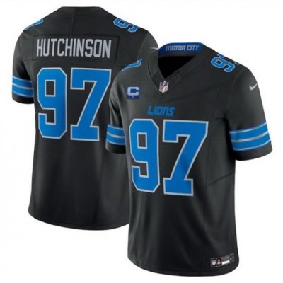 Men Women Youth Men's Detroit Lions Customized Black 2024 F.U.S.E. 2nd Alternate Vapor Limited Stitched Jersey