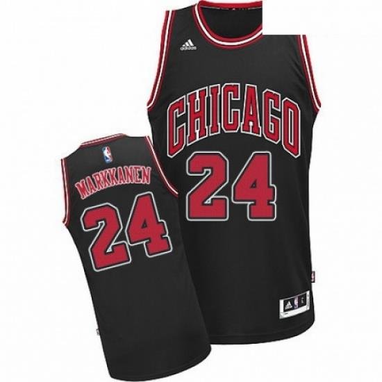 Mens Adidas Chicago Bulls 24 Lauri Markkanen Swingman Black Alternate NBA Jersey