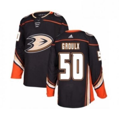 Mens Adidas Anaheim Ducks 50 Benoit Olivier Groulx Premier Black Home NHL Jersey