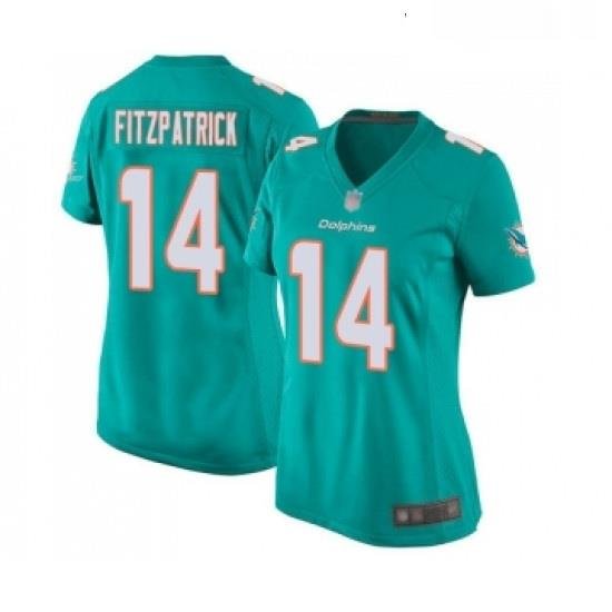 Womens Miami Dolphins 14 Ryan Fitzpatrick Game Aqua Green Team Color Football Jersey