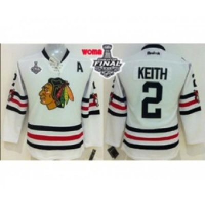 women nhl jerseys chicago blackhawks #2 keith white[2015 winter classic][2015 stanley cup][patch A]