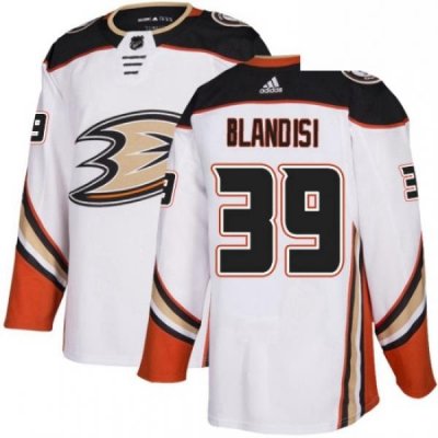 Mens Adidas Anaheim Ducks 39 Joseph Blandisi Authentic White Away NHL Jersey