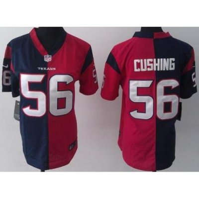 Women Nike Houston Texans 56 Brian Cushing Red Blue Split NFL Jerseys