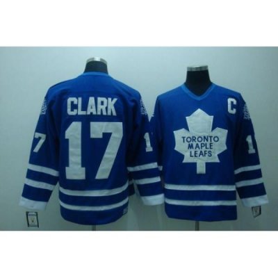 Maple Leafs #17 Wendel Clark Stitched Blue CCM Throwback NHL Jersey