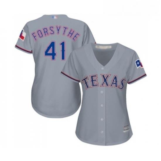 Womens Texas Rangers 41 Logan Forsythe Replica Grey Road Cool Base Baseball Jersey