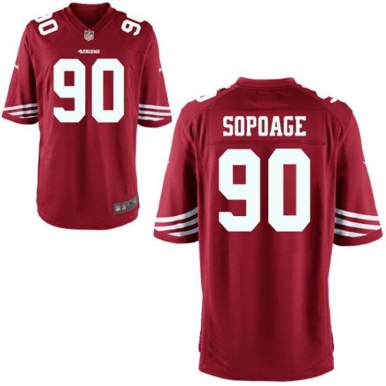 Men Nike 49ers Isaac Sopoaga 90 Stitched Red NFL Jersey