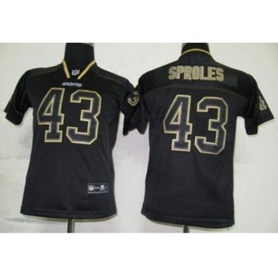 Nike Youth NeW Orleans Saints #43 Darren Sproles Black Jerseys[Lights out]