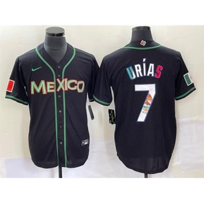 Men Mexico Baseball 7 Julio Urias 2023 Black World Baseball With Patch Classic Stitched Jersey 22